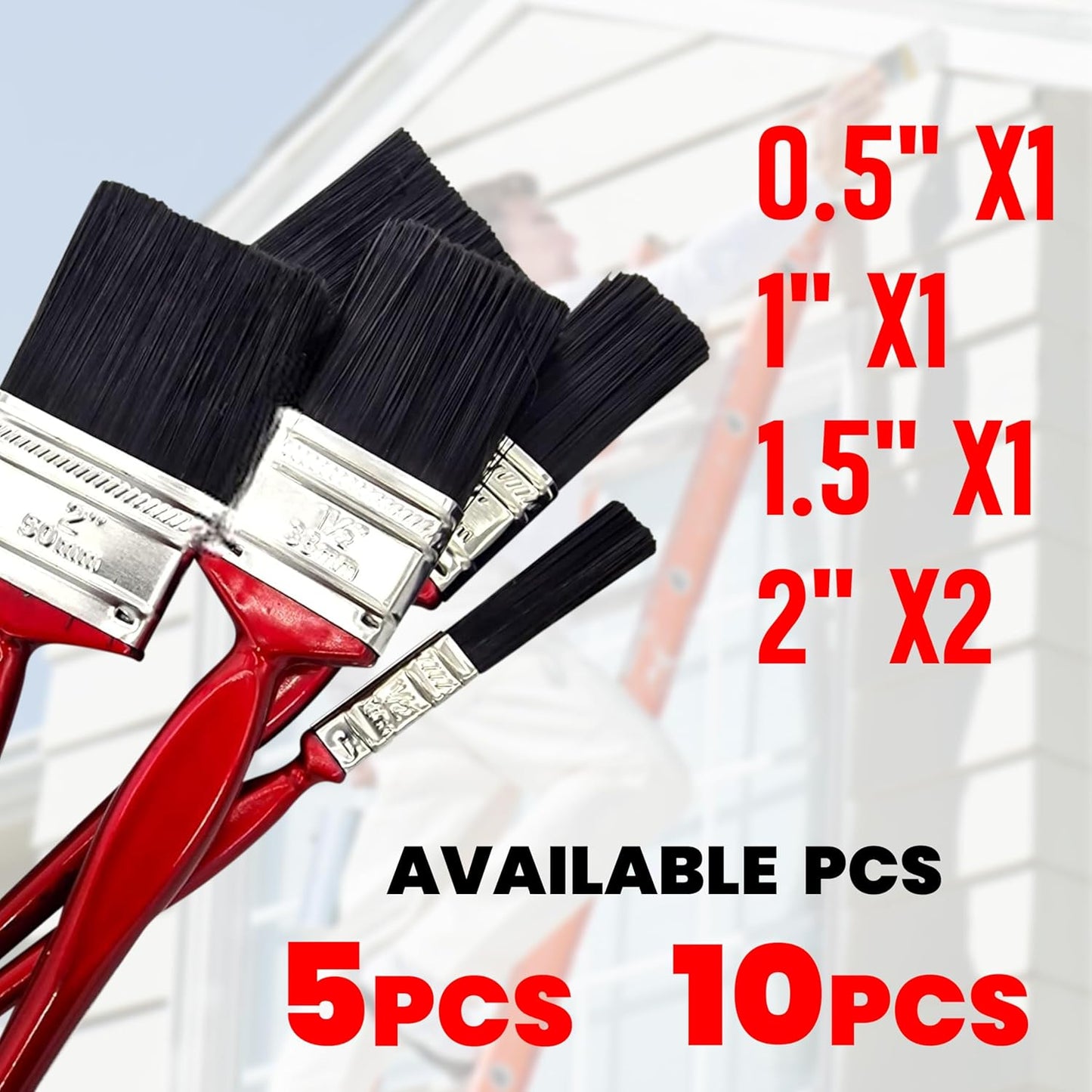 Professional Paint Brushes with No Loss of Bristle Paintbrush Heads, Studio Craft & Technique (5 Piece Pack)