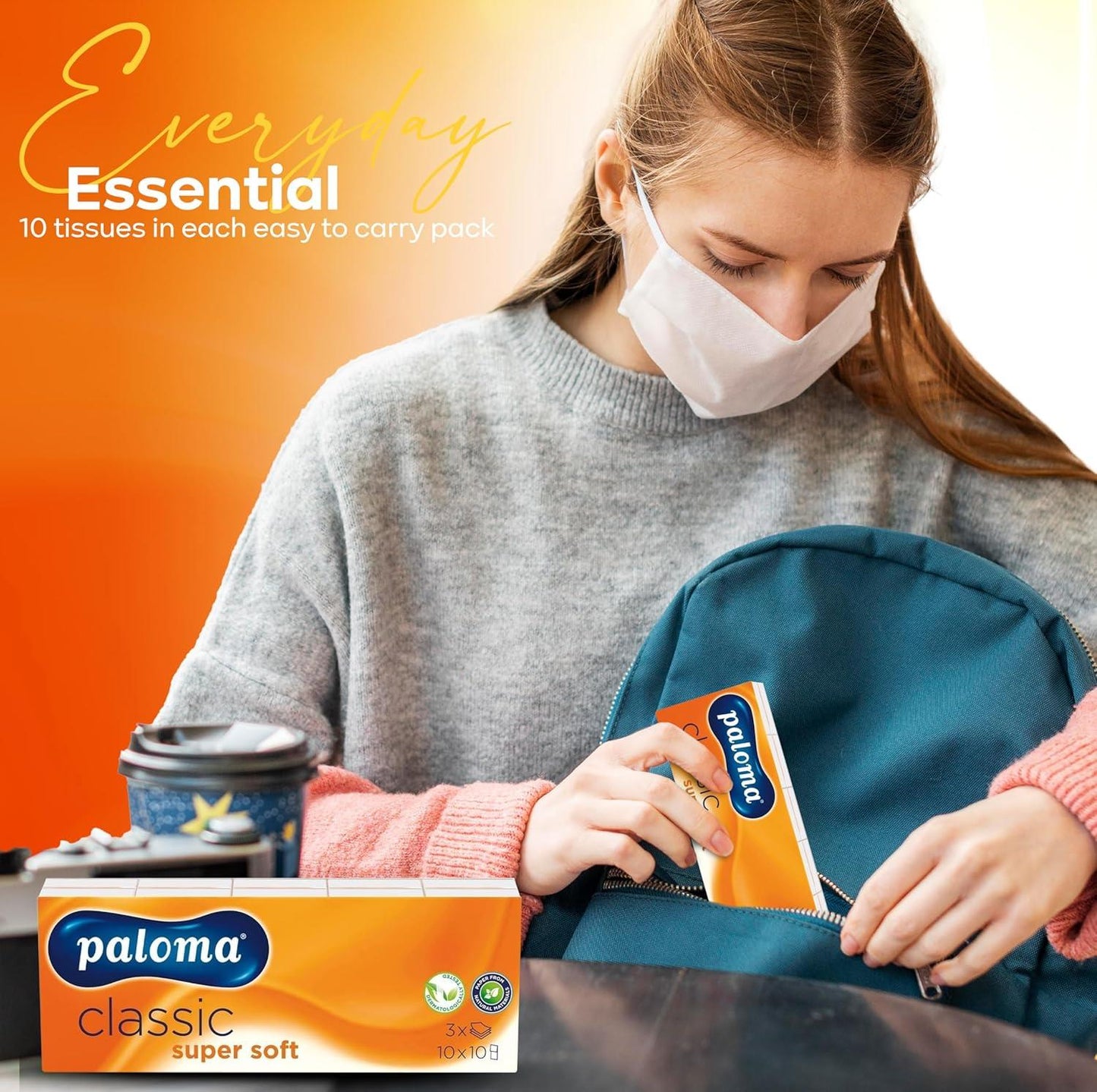 Super Soft Pocket Tissues (10 Packs of 10) - 3-Ply Facial Tissues for Purse, Hand Bags