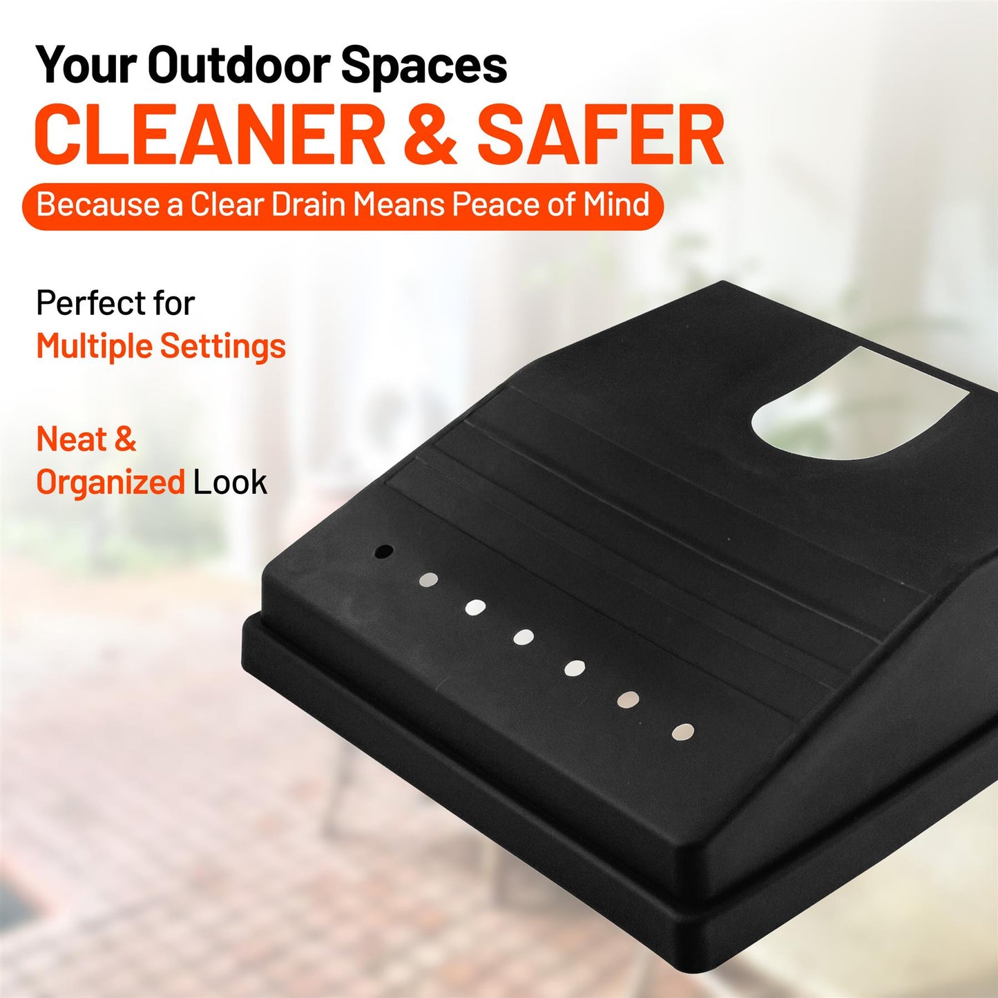 Outdoor Garden Drain Cover for Leaves Outside Black Plastic Gutter Grid Anti Leaf Blockage Guard Stopper for Garden Grates Easy Leaf Free Drainage