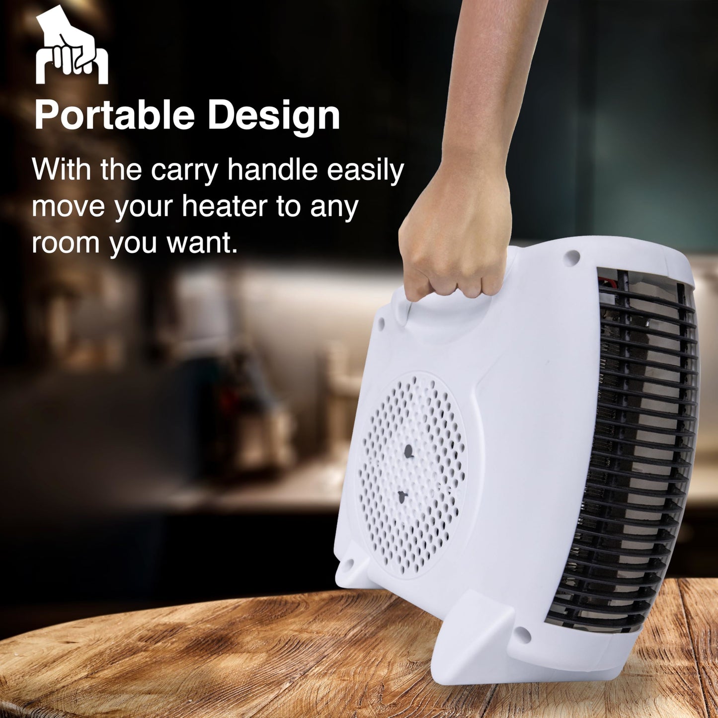 ZYBUX - 2000W Fan Heater with 2 Heat settings & Cool Function – Upright Electric Quiet Space Heater for Home with Variable Thermostat | Perfect Electric Room Heater (UPRIGHT FAN HEATER)