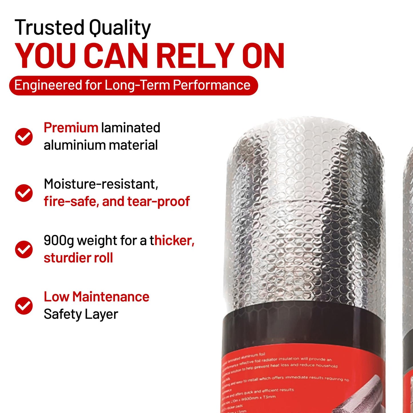 10m x 60cm Foil Insulation Roll, 3mm Thickness – 3-in-1 Reflective Radiator Panels – Heat & Vapor Barrier for Walls, Roof, Floor & Ceiling – Energy-Saving Foil with Adhesive Pads Included