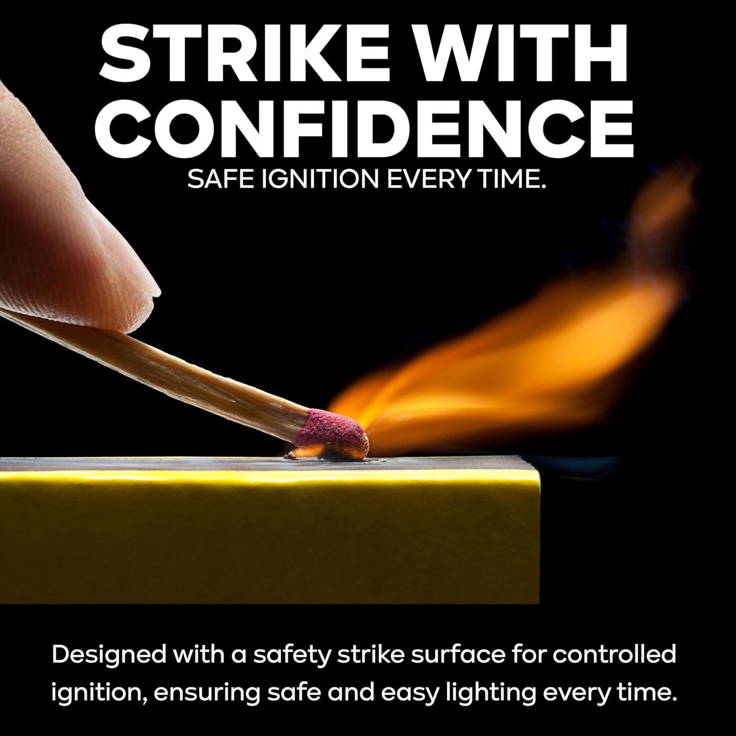 ZYBUX 5X Extra Long Safety Matches Sticks, Slow Burning, Ideal for Candles, Cigar, Fireplaces, Grills