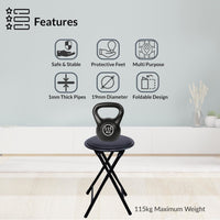 ZYBUX - Portable Round Stool - Folding, Compact, and Versatile for Home Office