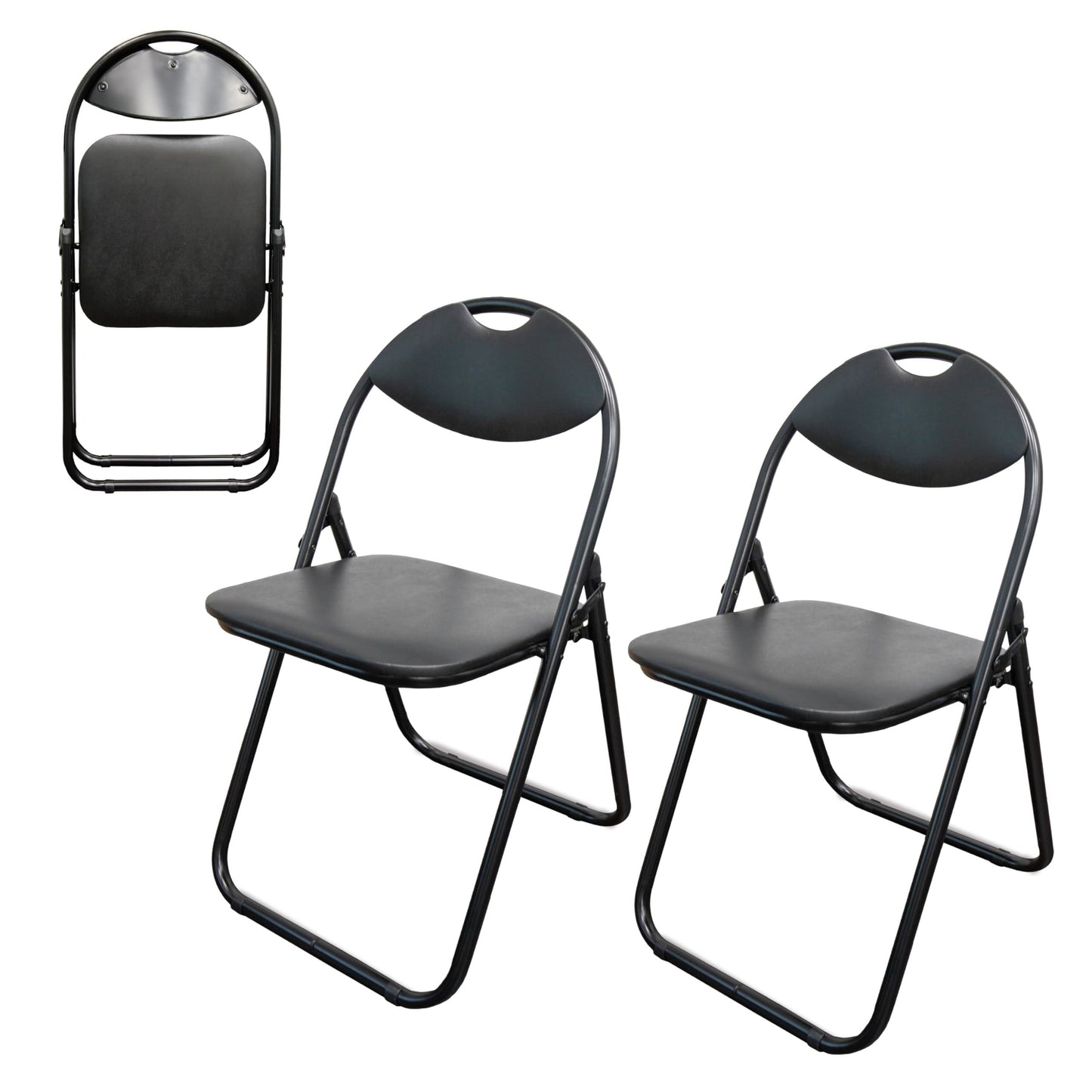 ZYBUX - Paris Folding Chairs - Ergonomic Faux Leather Padded Chairs for Home, Office, Dining, and Events - Easy to Fold and Store