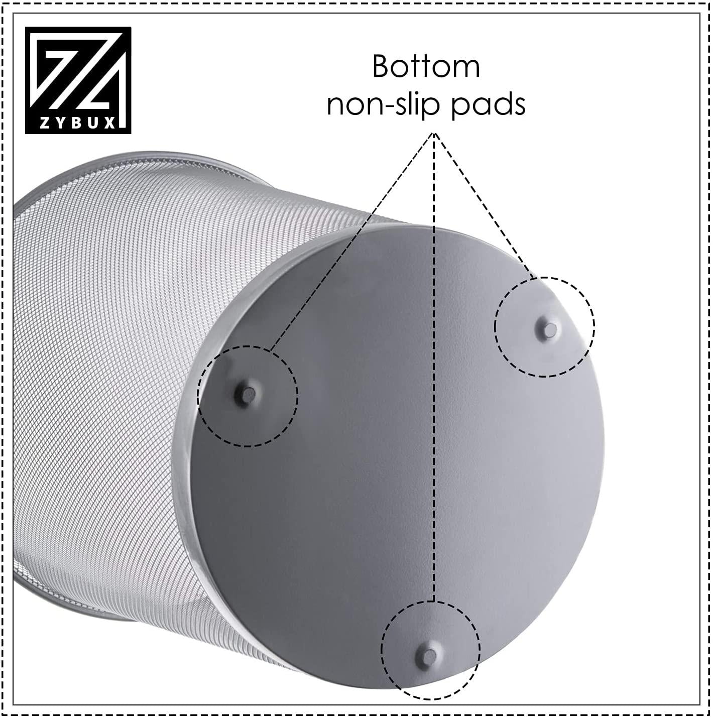 2 x METAL MESH WASTE PAPER BIN FOR OFFICE HOME USE BEDROOM - LIGHTWEIGHT STURDY