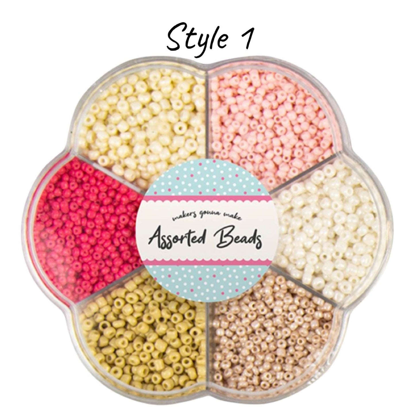 Assorted Beads In Flower Box - 100g Bright Colours Embroidery Jewellery Crafts