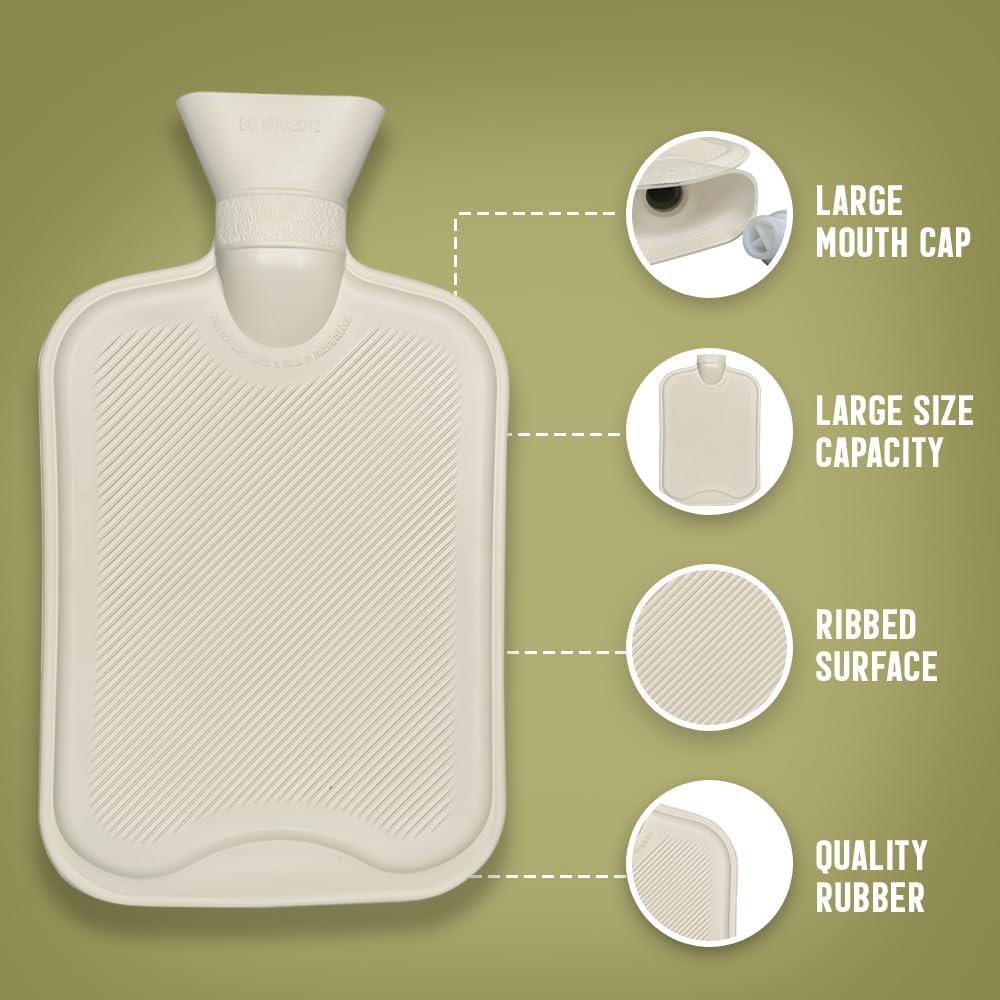 2L Hot Water Bottle with Cosy Faux Fur Cover Large Premium