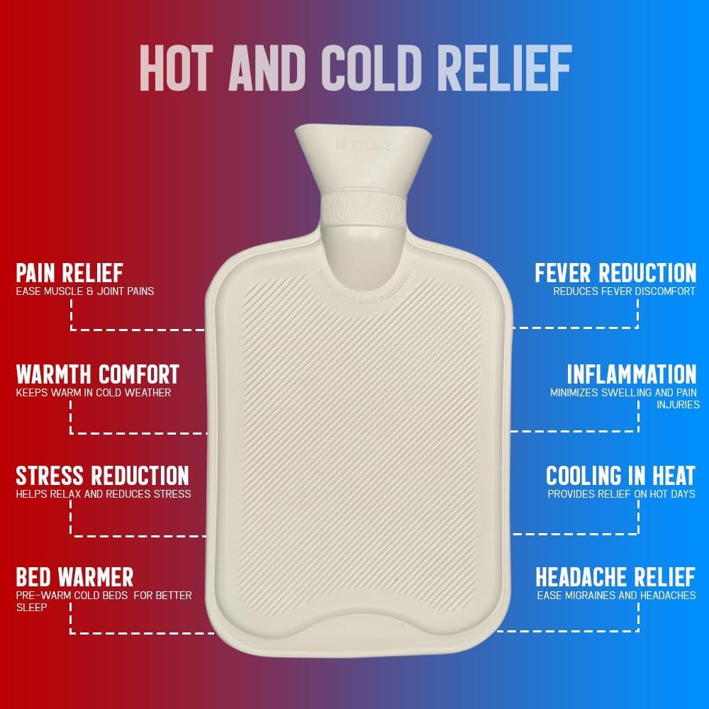 2L Hot Water Bottle with Cosy Faux Fur Cover Large Premium