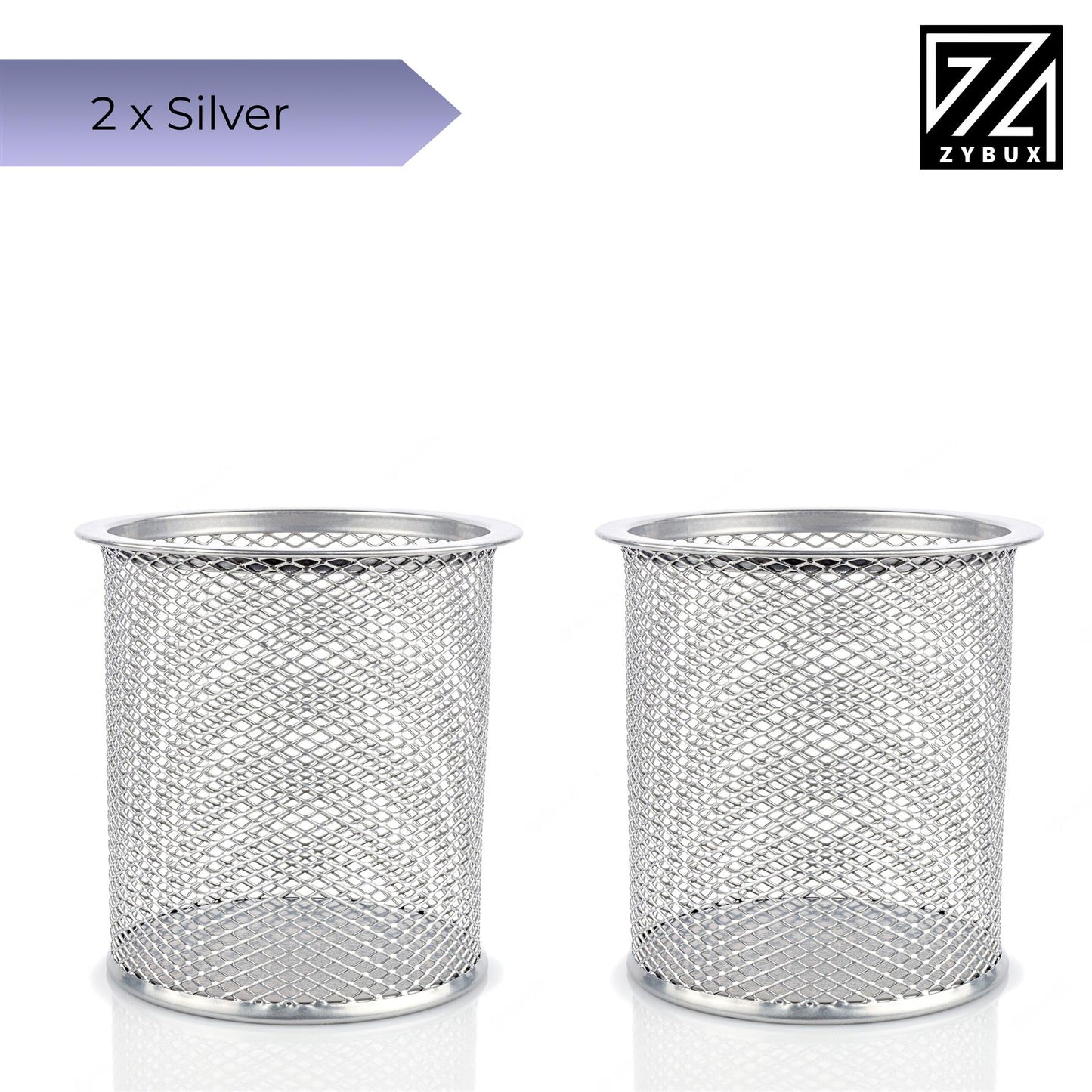 2x Mesh Metal Pencil Holder For Pencil or Pen