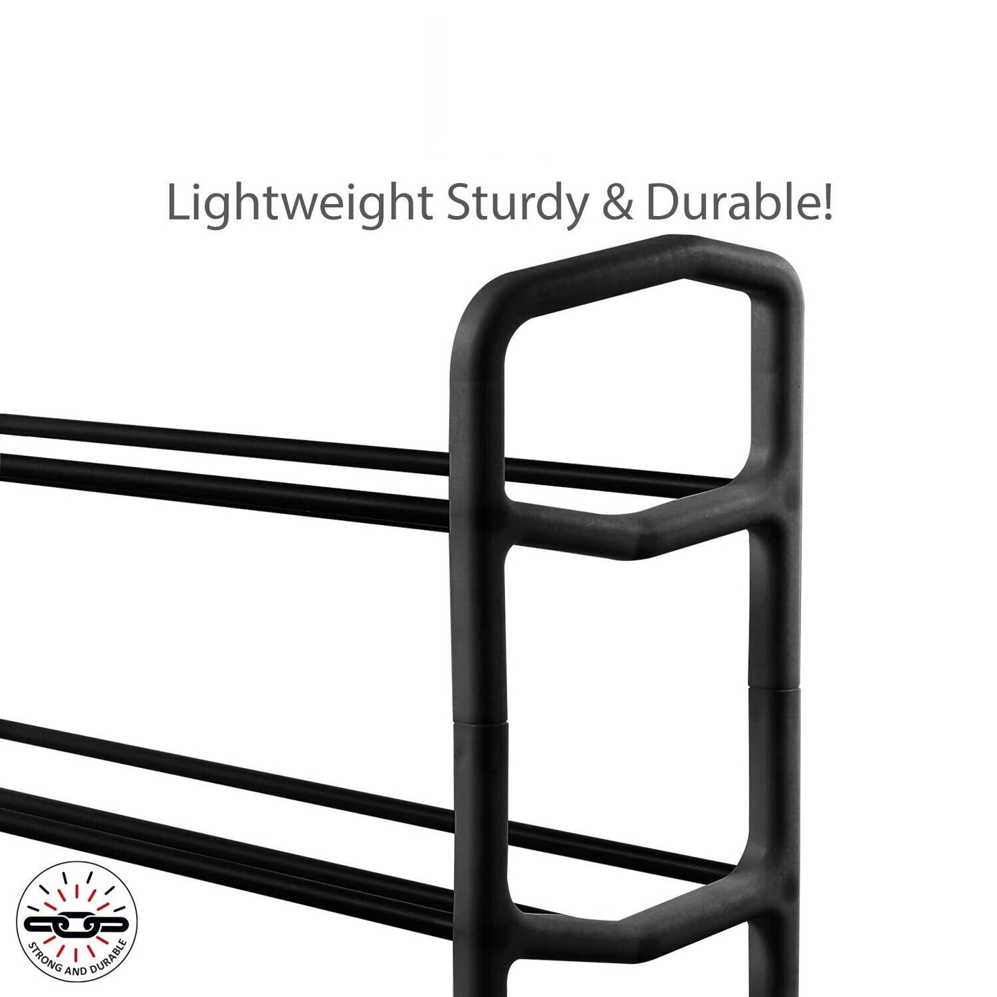 Black SHOE STAND Storage Organiser RACK Lightweight Compact Space Saving Saver