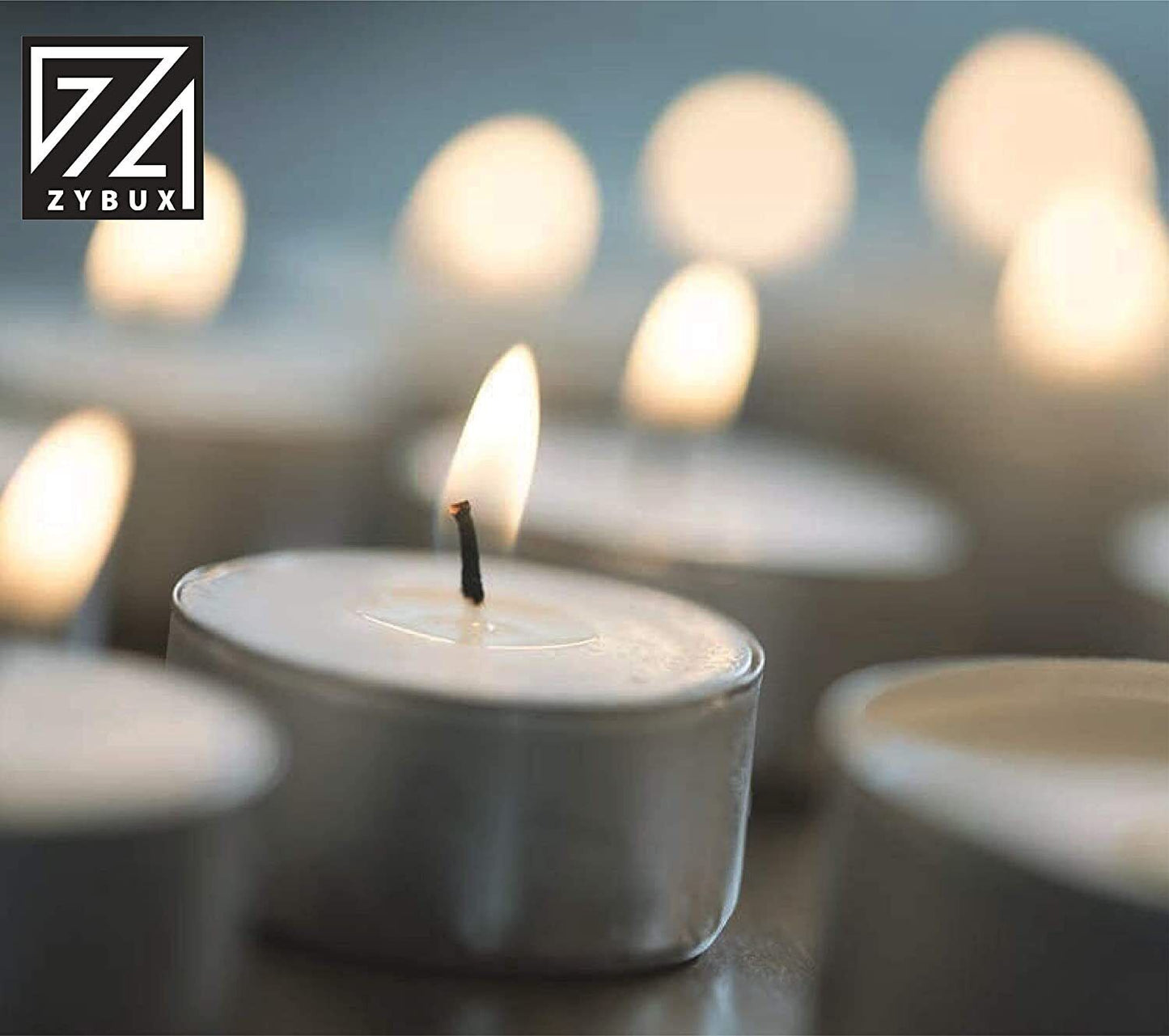 100 Tea Light Candles - 4 Hour Long Burn, Unscented Night Lights