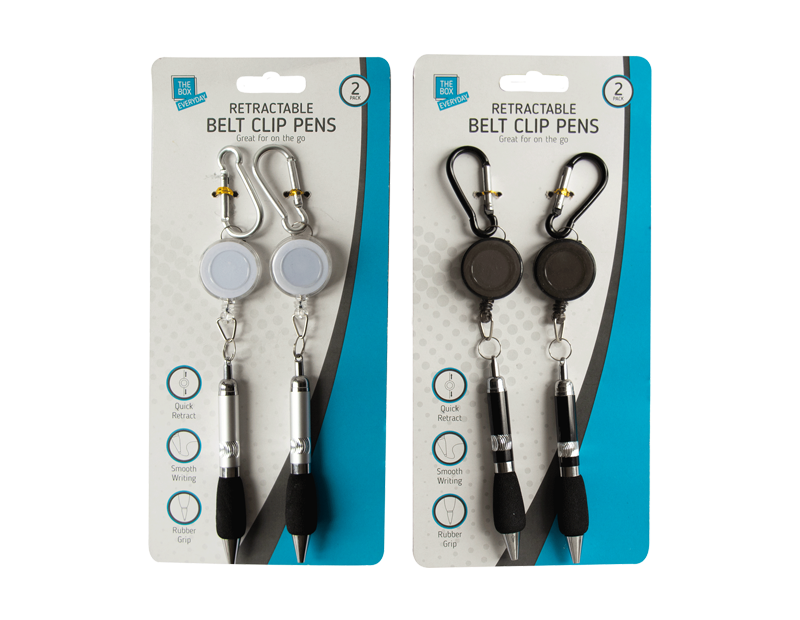 2x RETRACTABLE CLIP ON PENS Nurse/Doctor Carabiner Key Chain Lanyard Stationery