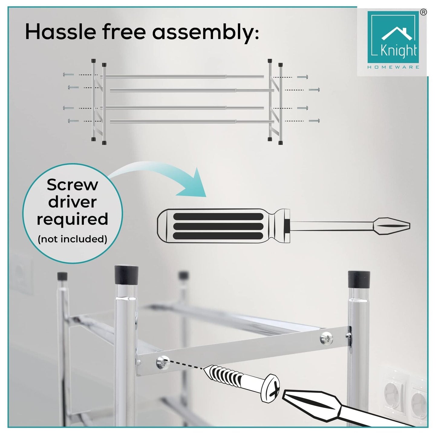 2 Tier Chrome Shoe Rack - Stackable & Expandable Organiser