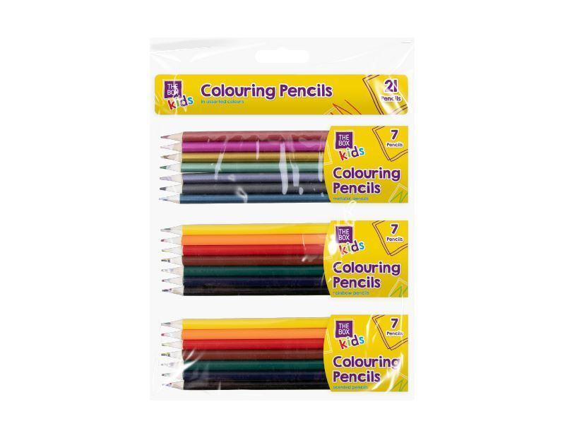 21 Large Quality Colouring Pencils - Artists Drawing Kids Adults - Handy Wallet