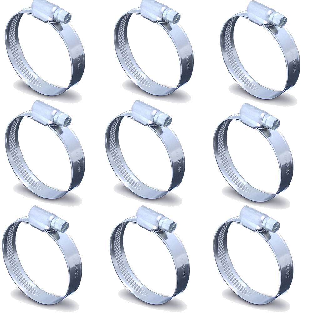 10x Automotive Hose Clamps For Fuel Line - Diesel & Petrol Pipe Assorted Sizes