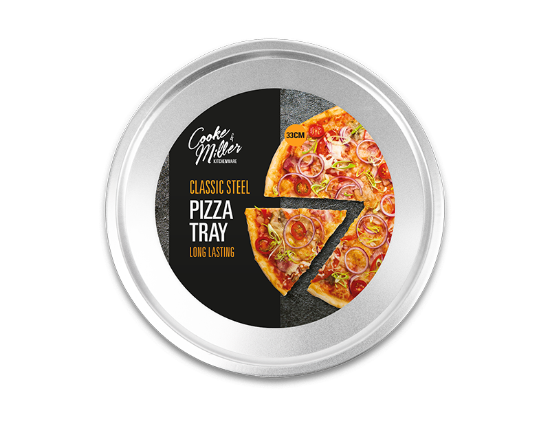 3 x New Round Oven Tray PIZZA PAN PIZZA TRAY Classic Steel Baking 33cm