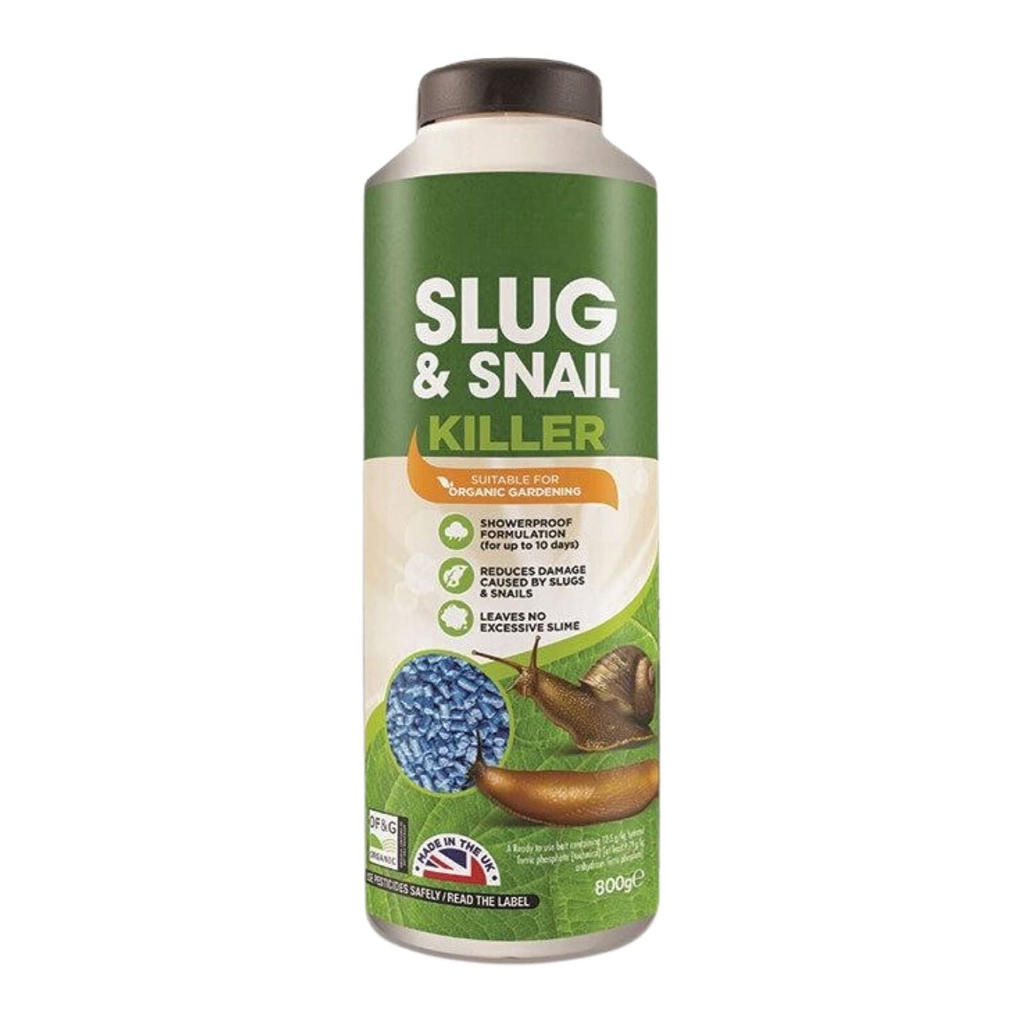 Doff Slug and Snail Killer Showerproof Slug Kill Pellets Organic Gardening 800g