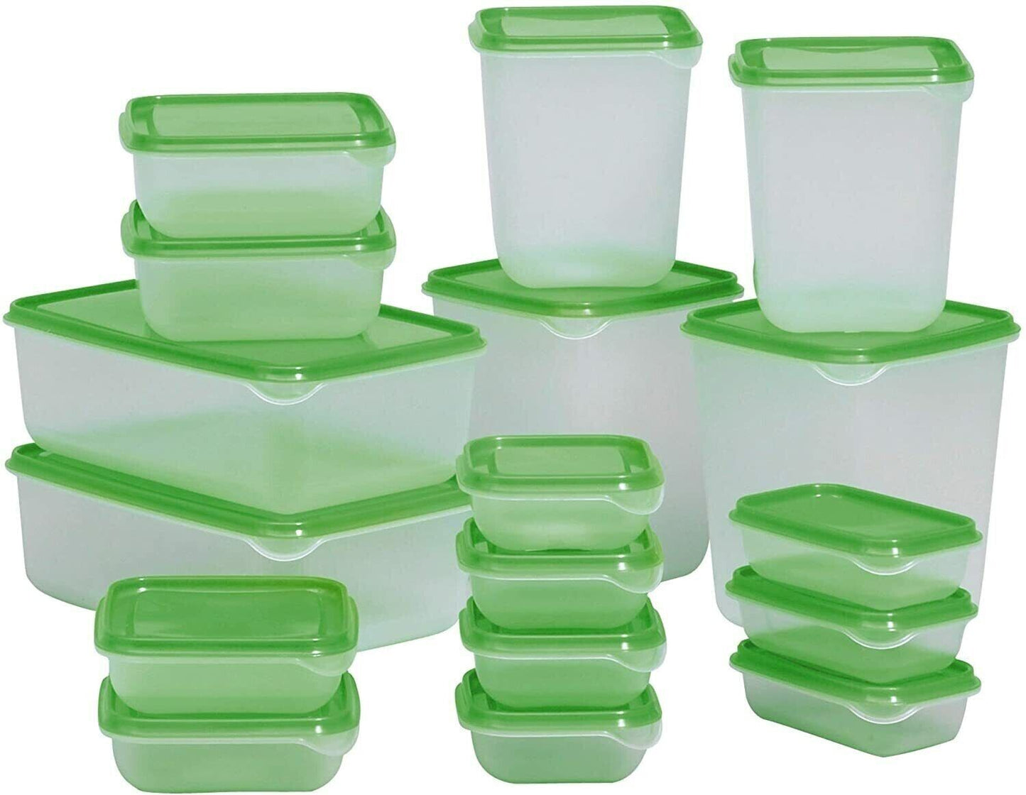 17Pcs Plastic Food Container Set Fridge Freezer Storage Tubs Lids Safe Lunch Box