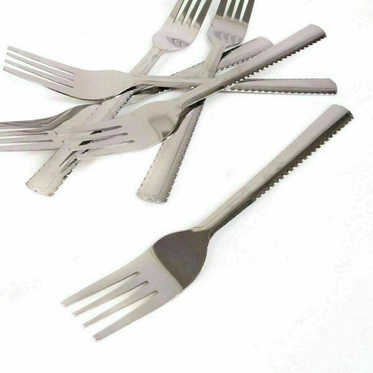 6 X STAINLESS STEEL CUTLERY DINING TABLE FORKS DINNER FORKS