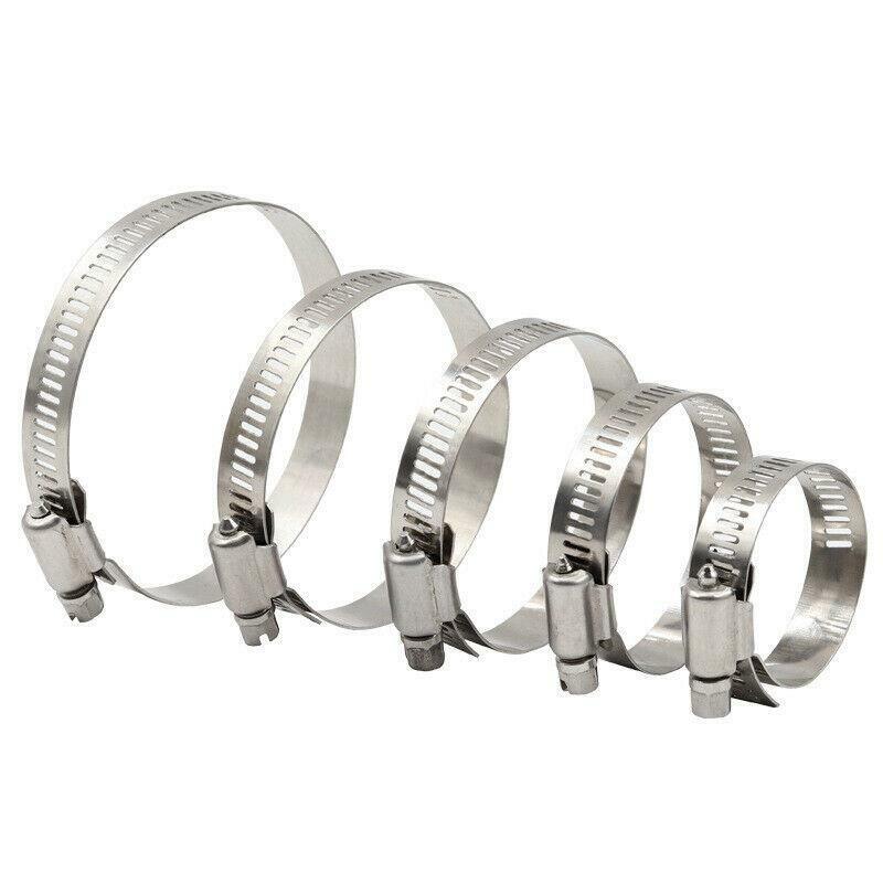 10x Automotive Hose Clamps For Fuel Line - Diesel & Petrol Pipe Assorted Sizes