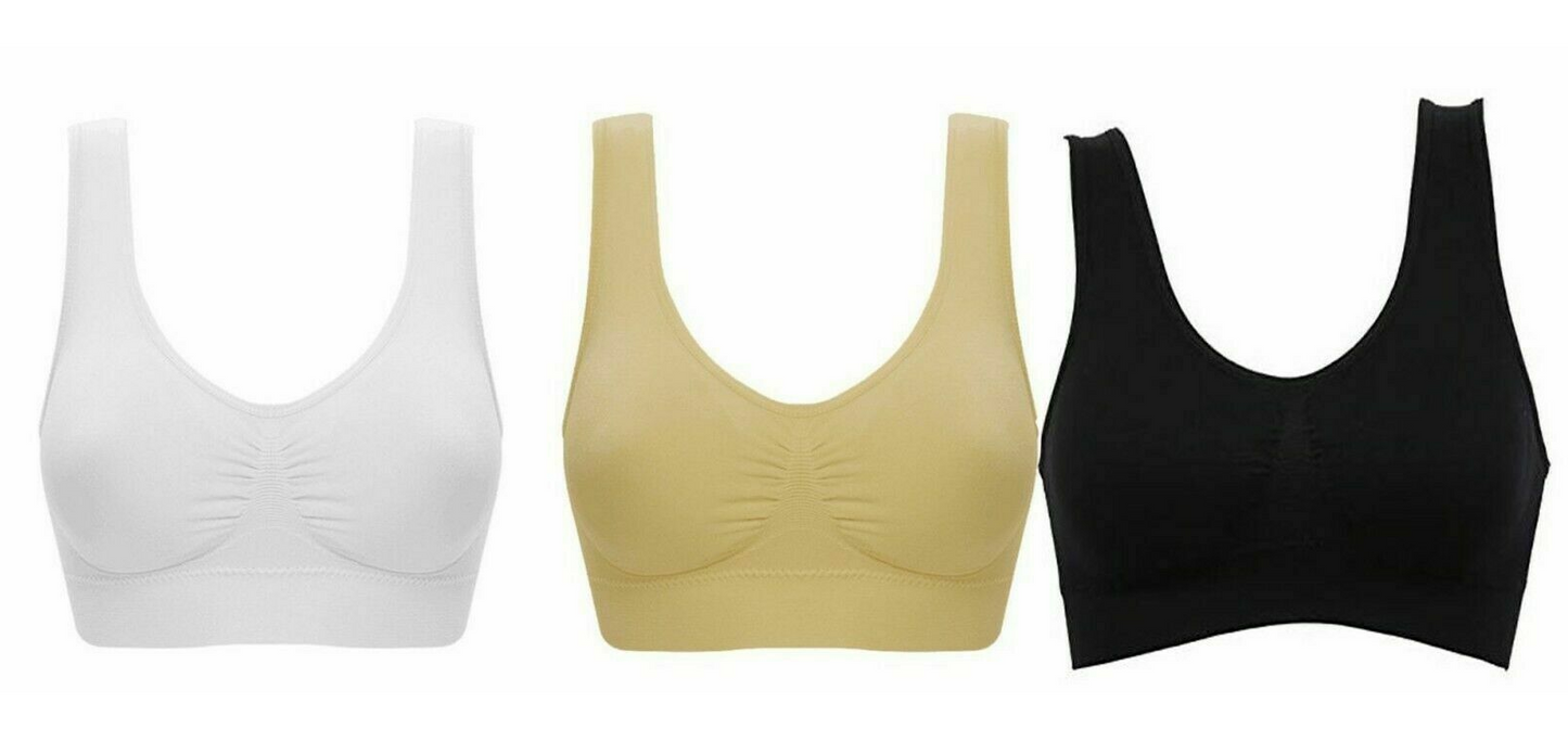 Womens Seamless Comfort Bra Comfy Shapewear Sports Stretch Crop Top Vest Support