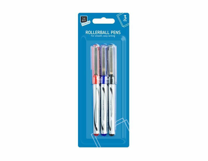 3 x Roller Ball ROLLERBALL Fine Line School Home Office Supplies