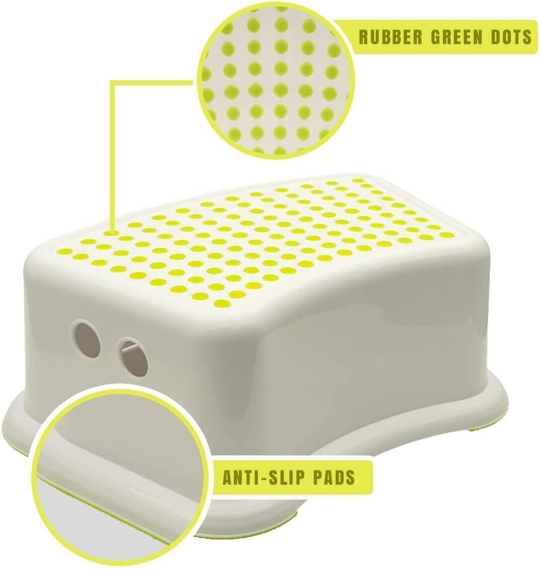 Toddler Foot Step Stool Non Slip Green Grip Dot Child Kids Toilet Potty Training