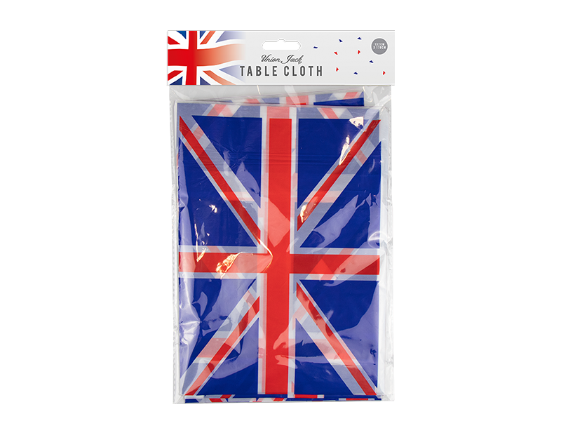 180cm Union Jack Flag Party Plastic Tablecloth Table Cover King's Coronation - ZYBUX