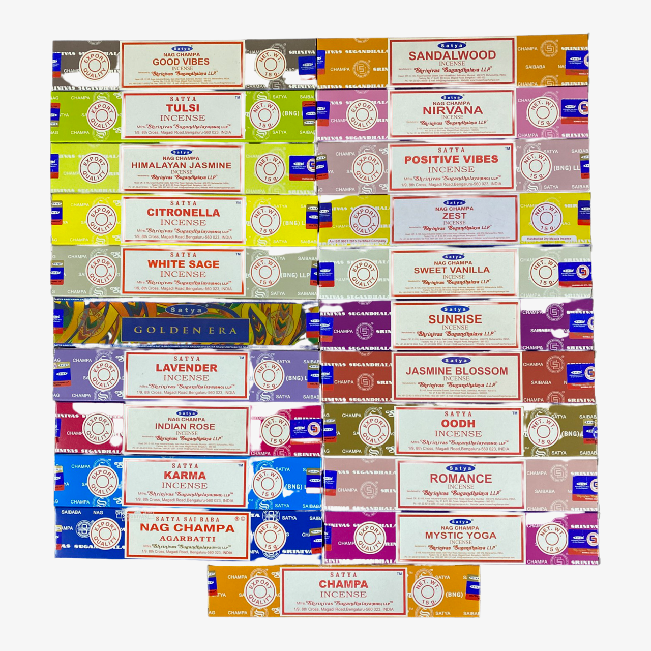 4 or 12 Pack Box Satya Genuine Nag Champa Incense Sticks Joss (Mixed Scents)