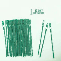 100 Green Garden Twist Ties | Versatile Plastic Plant Wire Flexi Support Ties