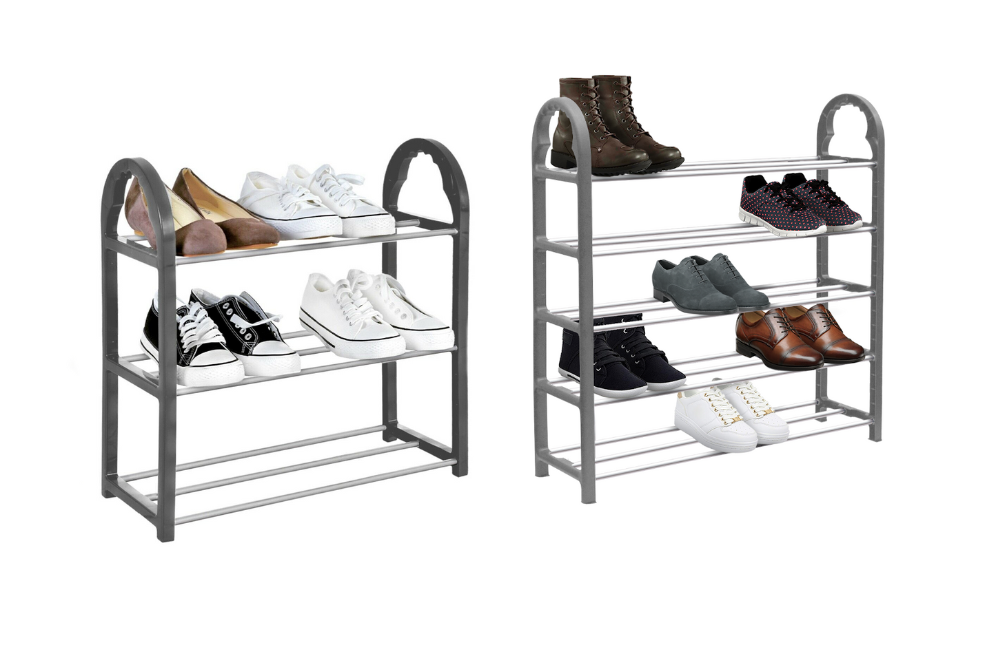 SHOE RACK Stand Storage Organiser Lightweight Compact SPACE SAVE Shelf Grey