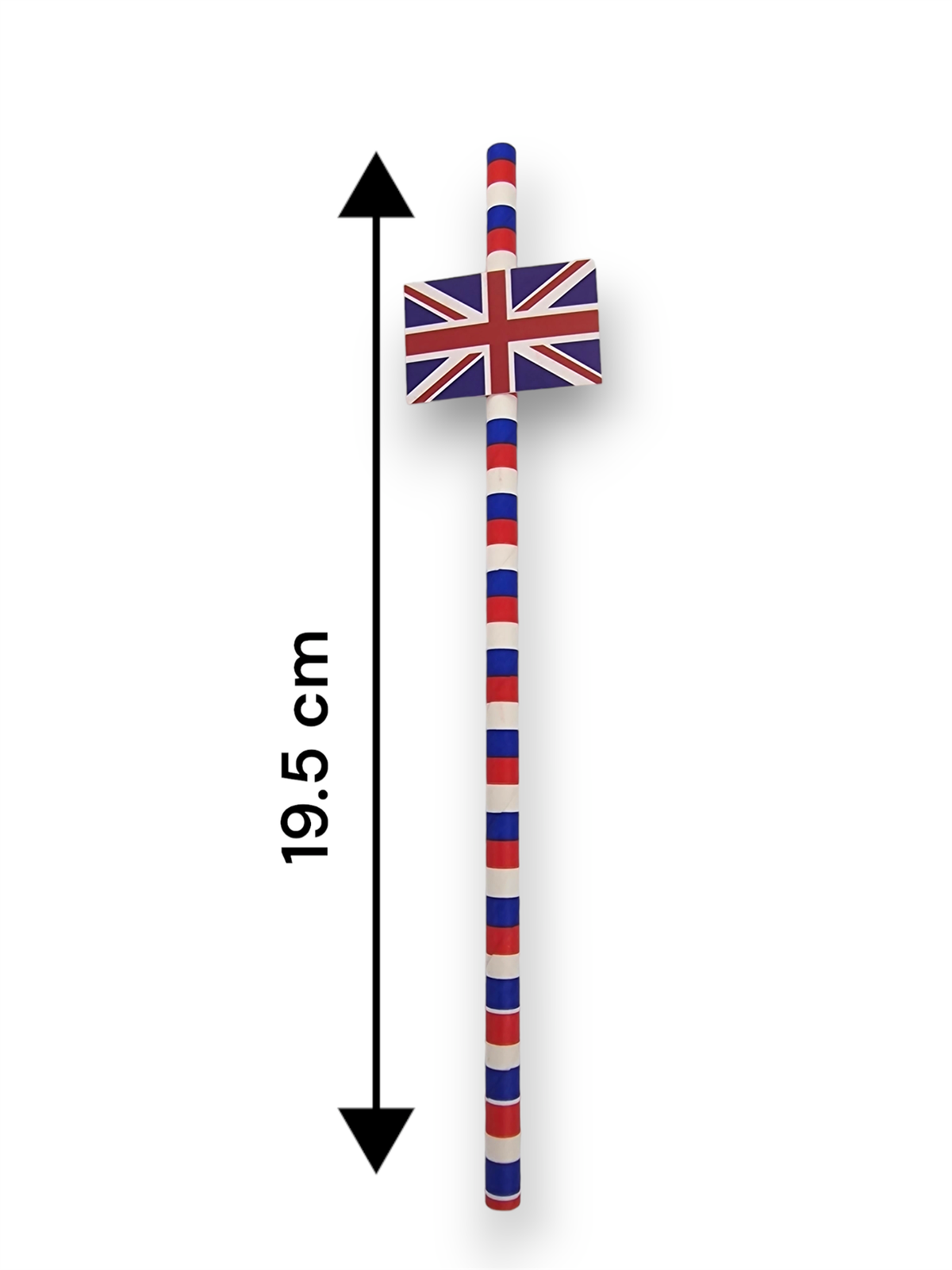 20 Union Jack Paper Drinking Straws King Coronation Sports Football Party Decor - ZYBUX