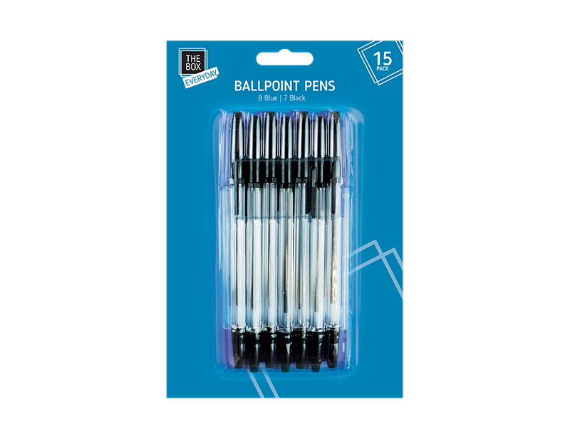BALLPOINT CAP PENS Blue Black Ball Point Biros School Office Writing