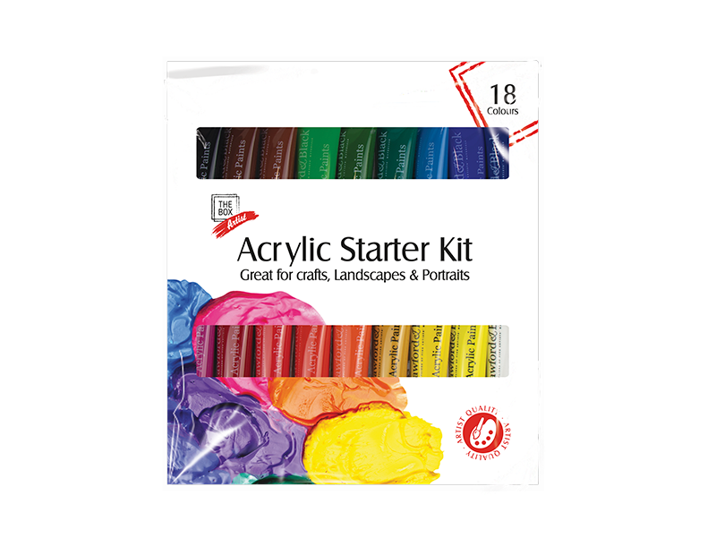 Acrylic Paint Set - 18 36ml Tubes For Bright Colours
