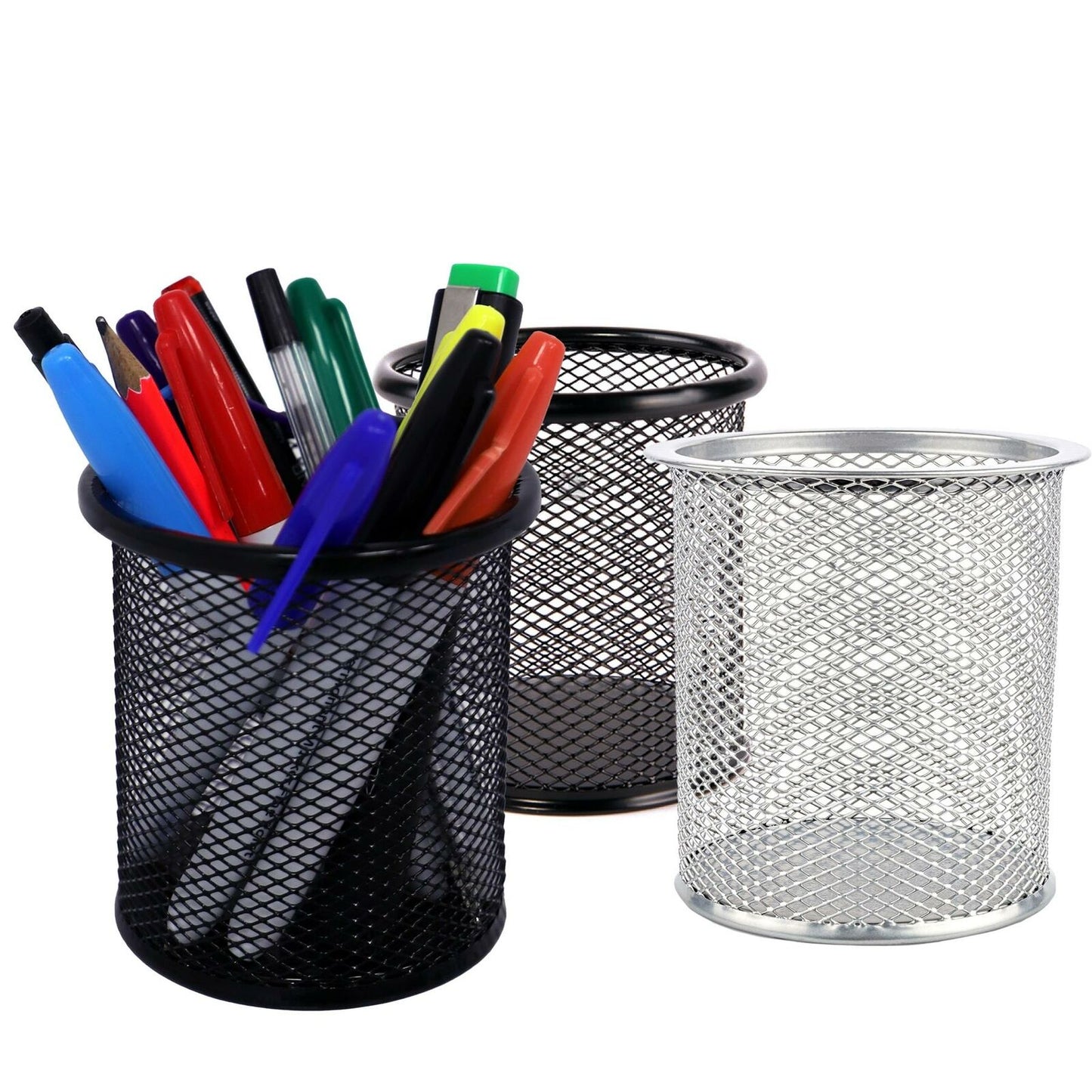 2x Mesh Metal Pencil Holder For Pencil or Pen