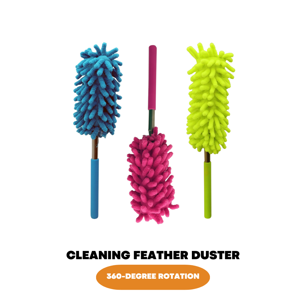 3 Extendable Telescopic Magic Microfibre Cleaning Feather Duster Extending Brush - ZYBUX