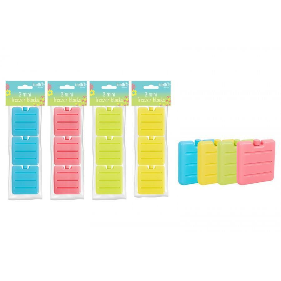 Set of 3 Mini Ice Brick Pack Blocks Freezer Bag Reuseable Box Travel Picnic