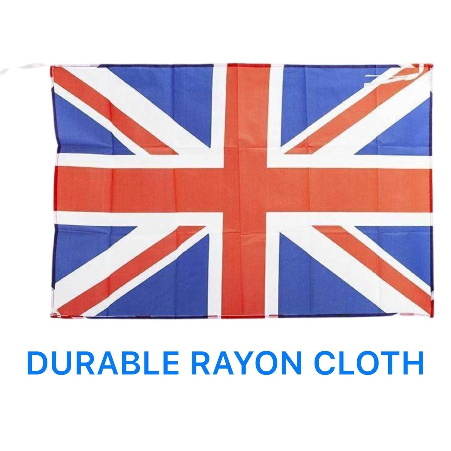 Union Jack Rayon Flag With String - 76 x 50cm Outdoor Indoor Hanging Sport Large