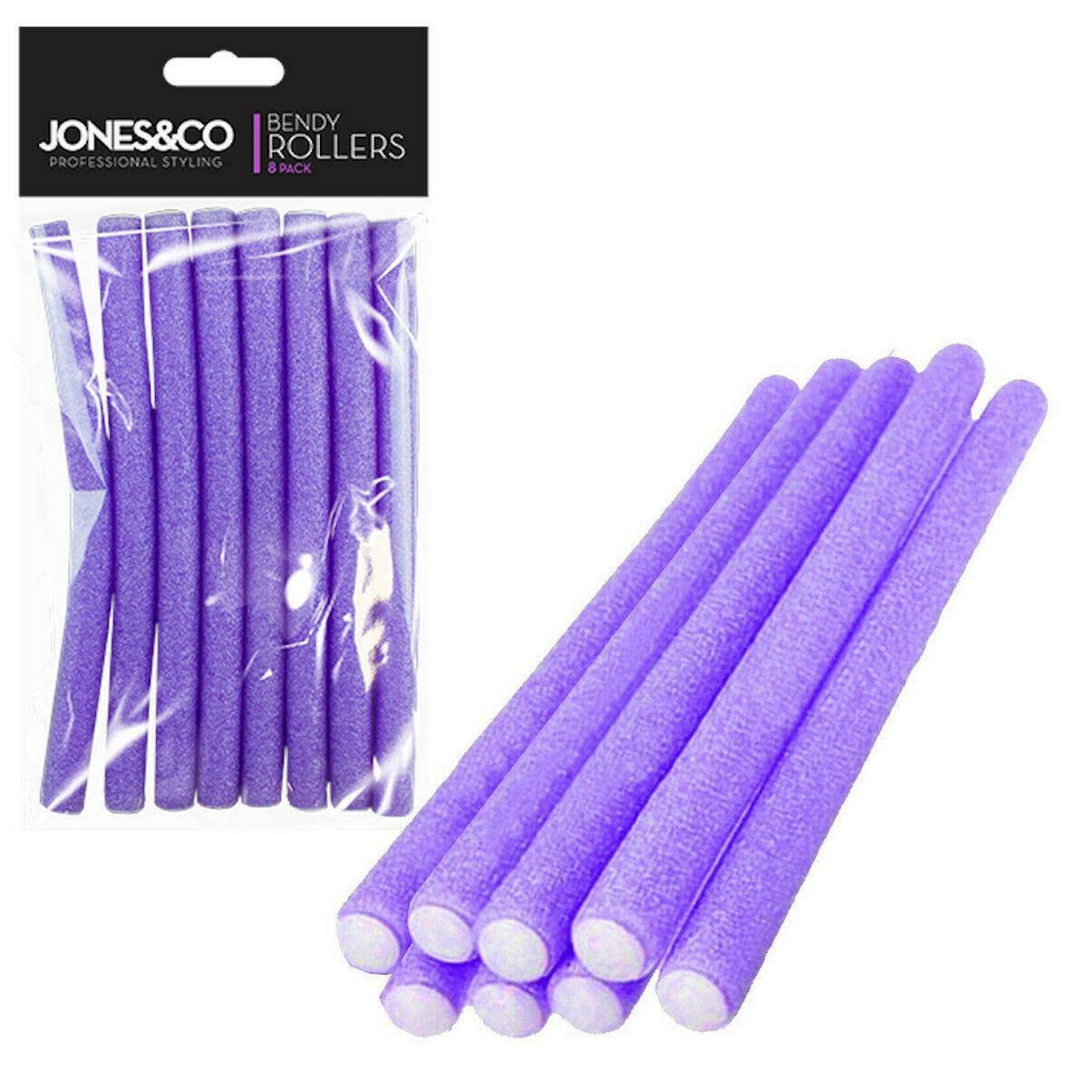 8 x Sleep In Bendy Foam Hair Rollers Curler Strong Twist Styling Curly Waves