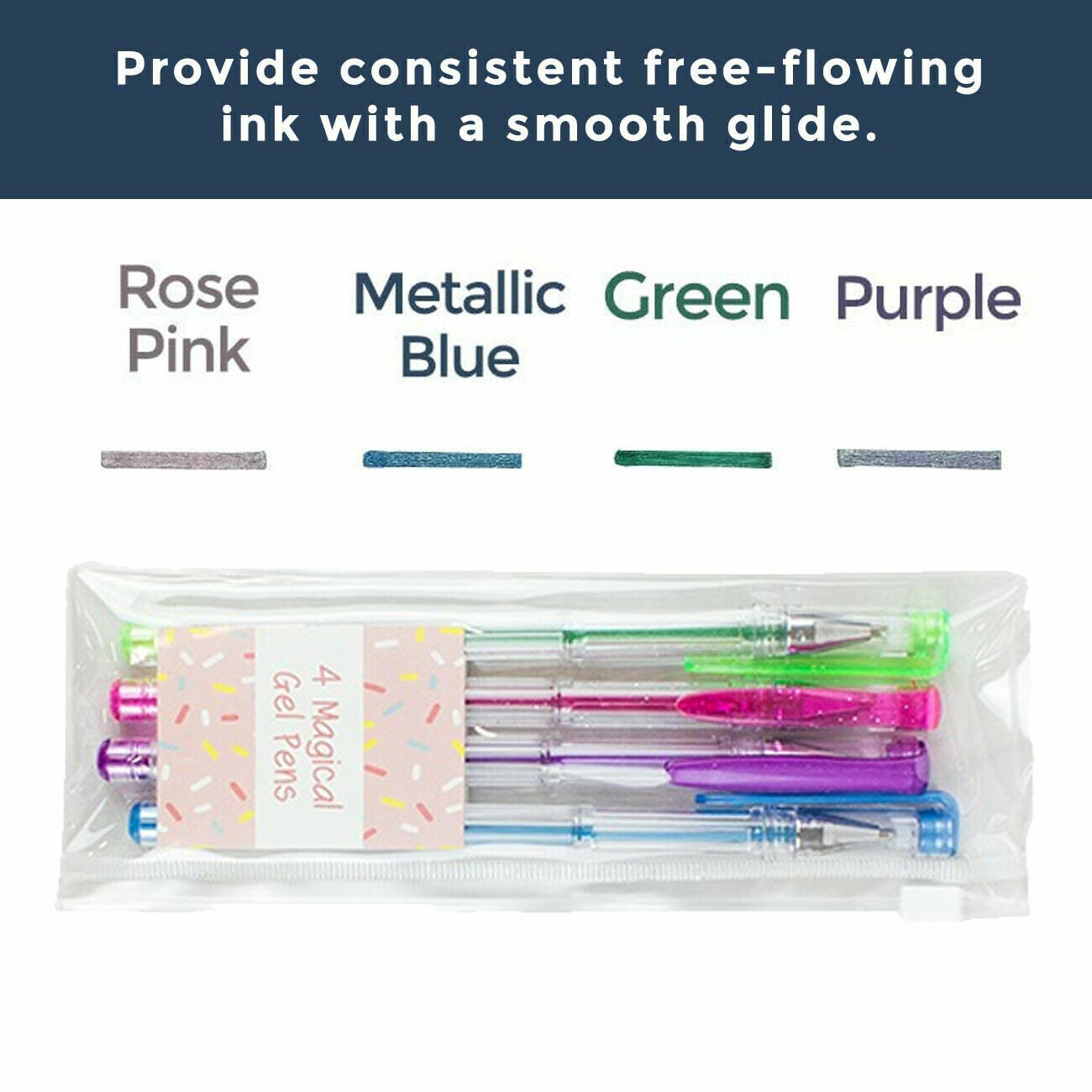 4 Gel Pen Set Magic Pastel Glitter Neon Pens For Adult Kids Colouring Book
