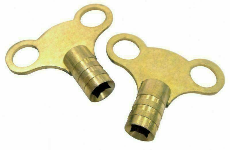Radiator Plumbing Bleed Bleeding Key Keys Solid Brass for Venting Air Valve x 2