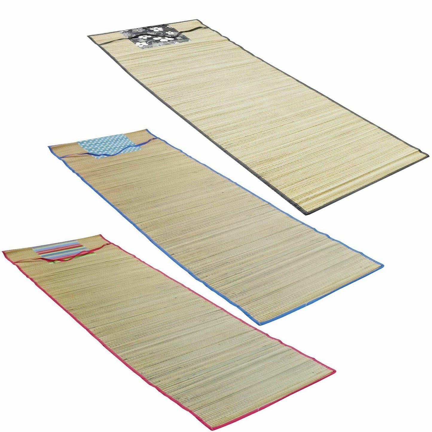 Roll Up Straw BEACH MAT Carry Mat Travel HOLIDAY Camping Festival Park Picnic