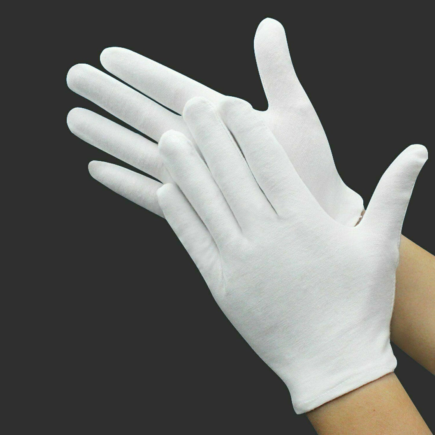 100% White Cotton Glove Liners for Eczema, Moisturising & Beauty Care