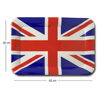 2 Pack Union Jack Rectangle Serving Tray Printed Party Food Drinks Pub Kitchen