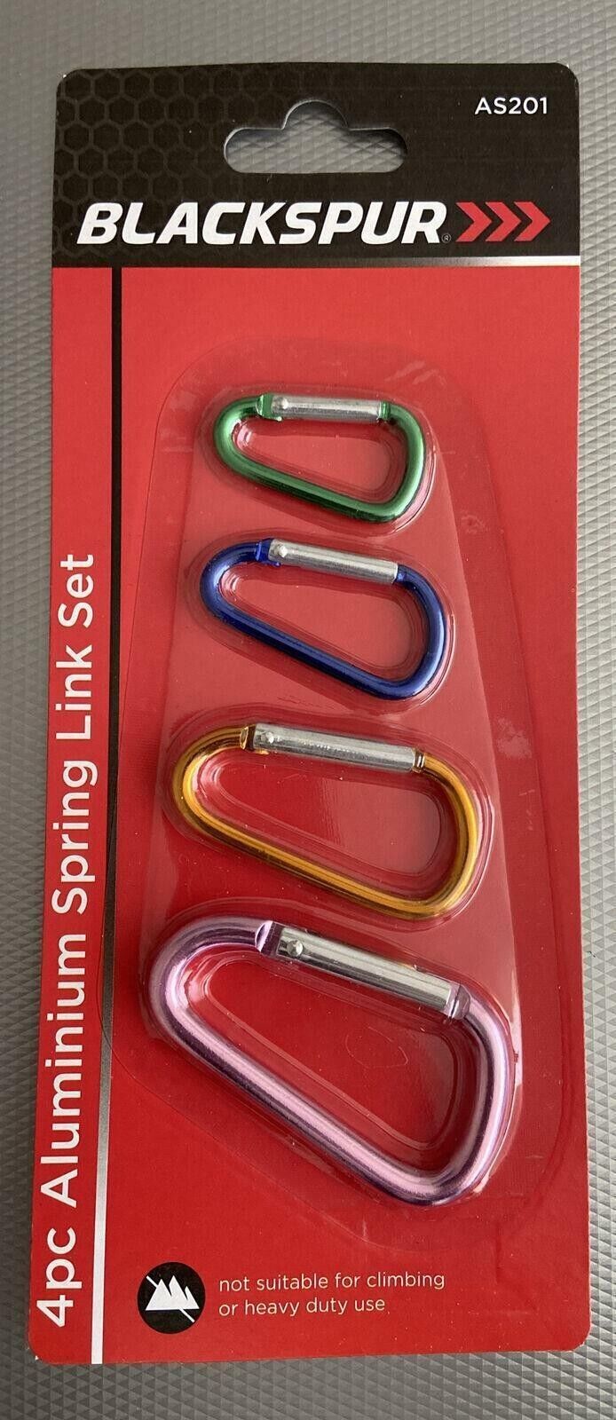 4 Pc Aluminium Spring Links Set Camping Clips Caribiner Snap Hooks Keyring 4-7cm