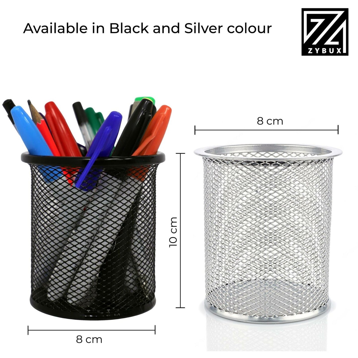 2x Mesh Metal Pencil Holder For Pencil or Pen