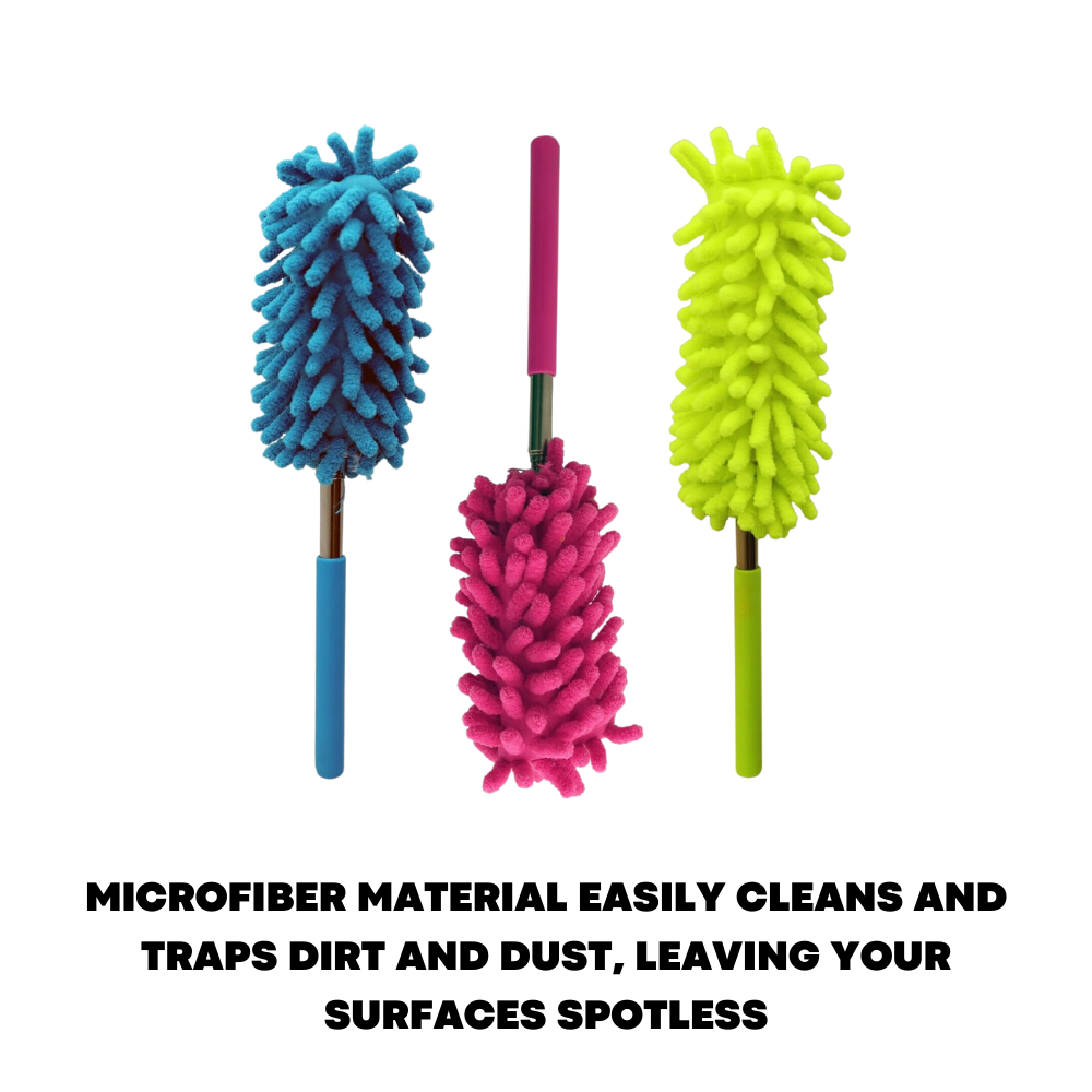 3 Extendable Telescopic Magic Microfibre Cleaning Feather Duster Extending Brush - ZYBUX