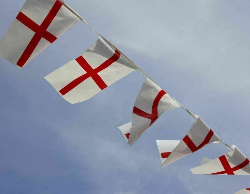 England Flag Bunting 3.6M/12 Flag Rectangle Banner St George Football World Cup