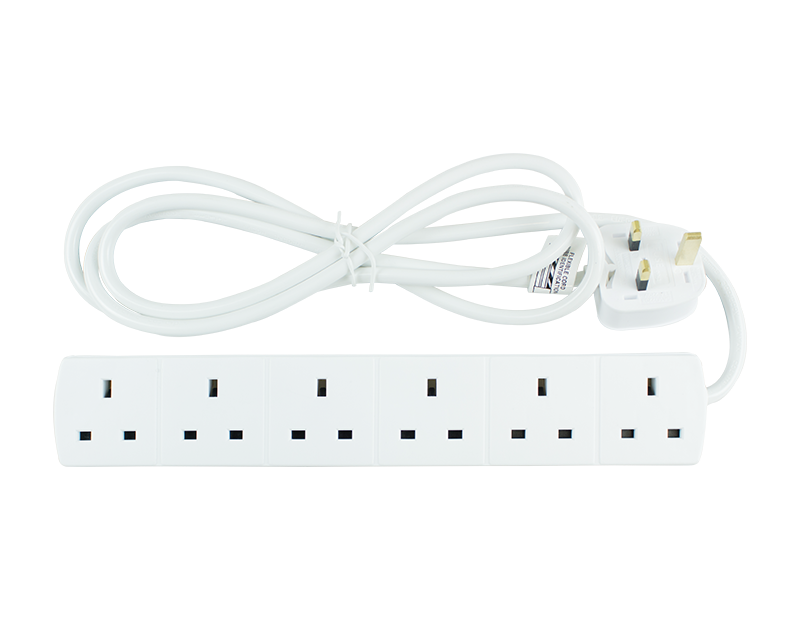Multi Socket Extension Lead Cable with 1 to 10 Gang Electric Mains Power