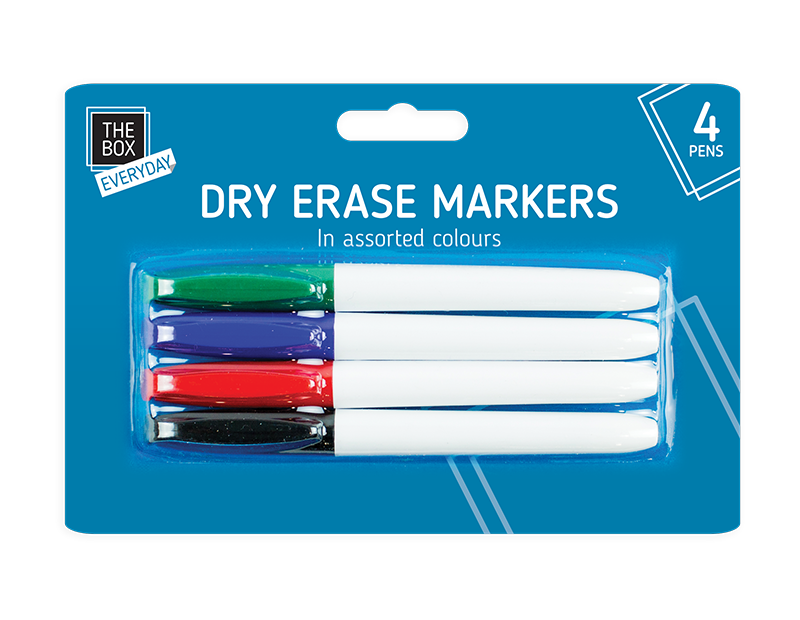 White Board Marker 4 Colour Pens Dry Eraser Easy Wipe Whiteboard Marker
